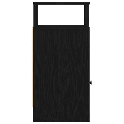 vidaXL Bedside Cabinet with Drawer Black 25x31x66 cm