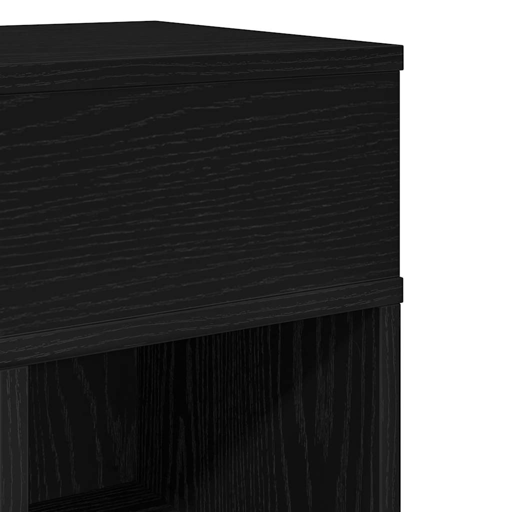 vidaXL Bedside Cabinets 2 pcs with Drawer Black 25x31x66 cm