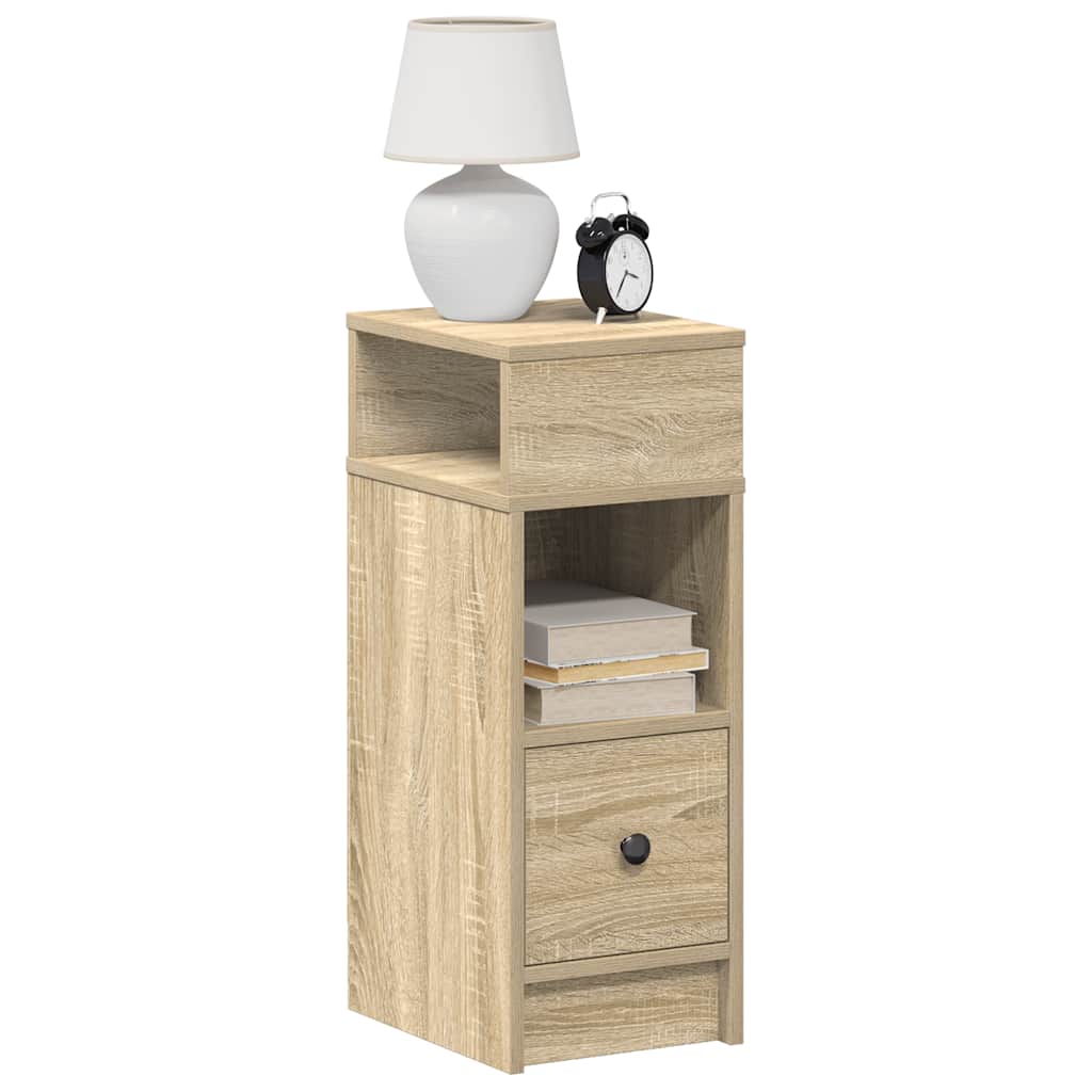 vidaXL Bedside Cabinet with Drawer Sonoma Oak 25x31x66 cm
