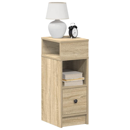 vidaXL Bedside Cabinet with Drawer Sonoma Oak 25x31x66 cm