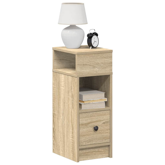 vidaXL Bedside Cabinet with Drawer Sonoma Oak 25x31x66 cm