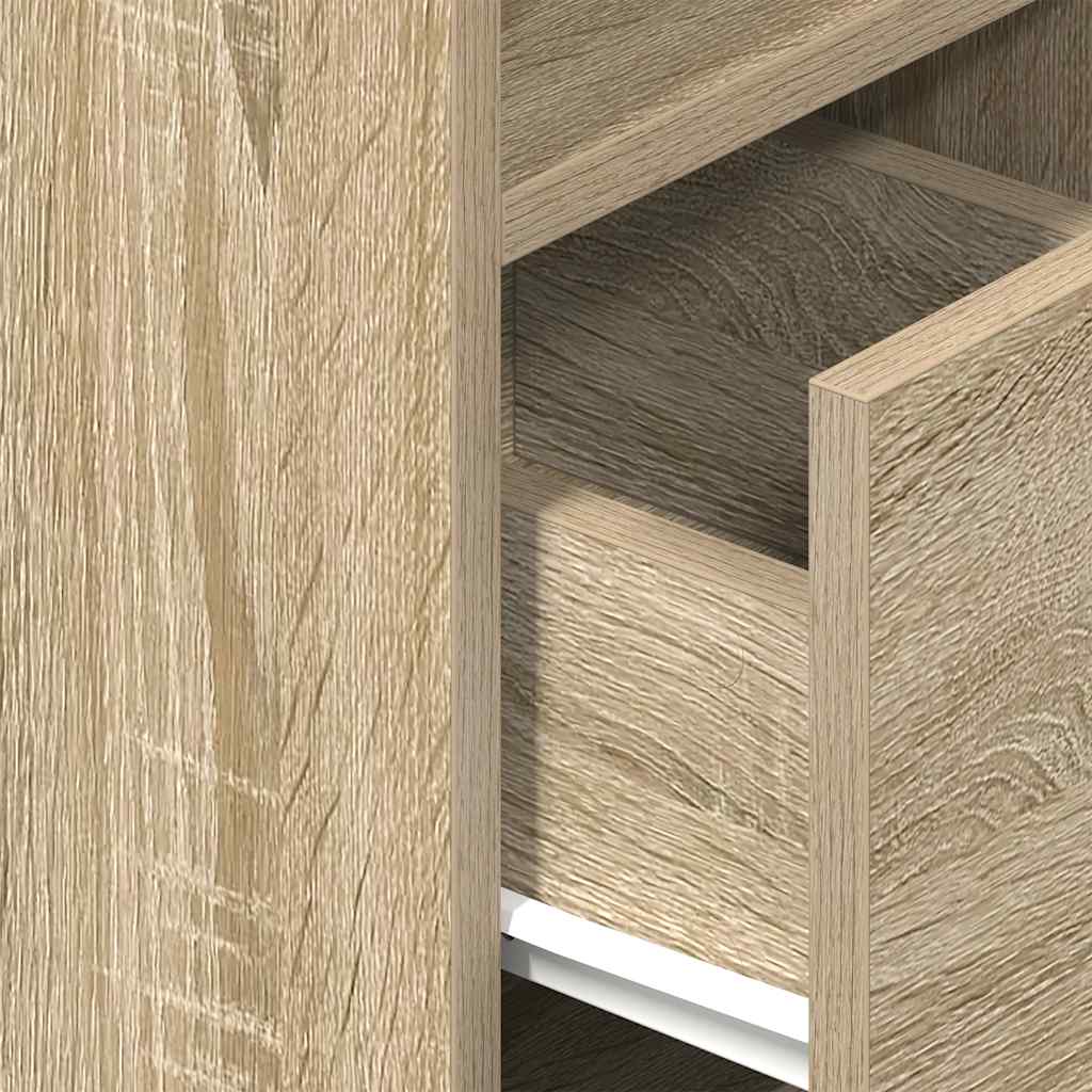 vidaXL Bedside Cabinets 2 pcs with Drawer Sonoma Oak 25x31x66 cm