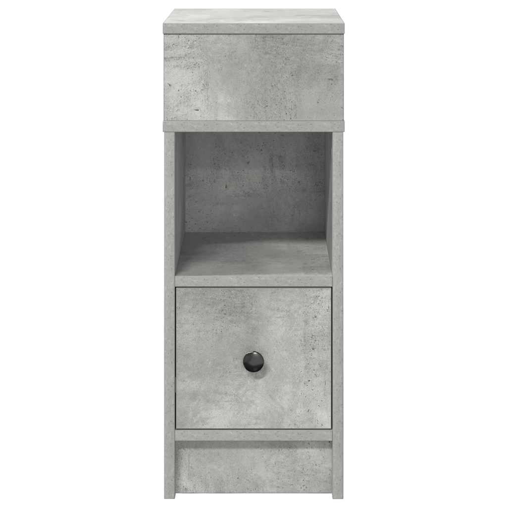 vidaXL Bedside Cabinet with Drawer Concrete Grey 25x31x66 cm