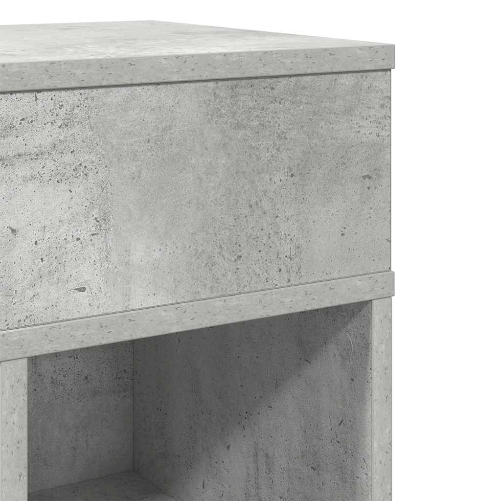 vidaXL Bedside Cabinet with Drawer Concrete Grey 25x31x66 cm