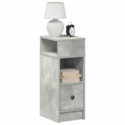 vidaXL Bedside Cabinet with Drawer Concrete Grey 25x31x66 cm