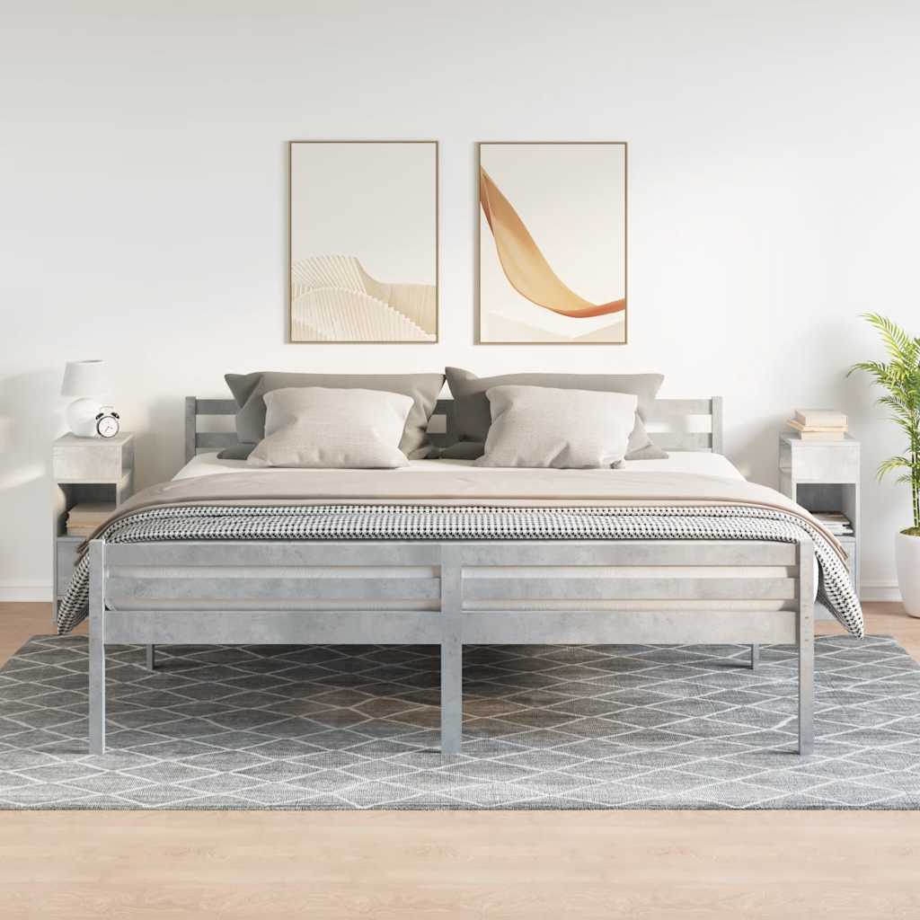 vidaXL Bedside Cabinets 2 pcs with Drawer Concrete Grey 25x31x66 cm