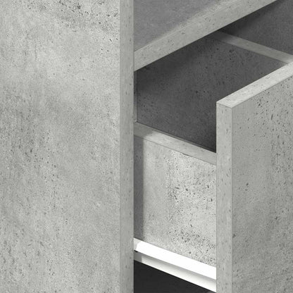 vidaXL Bedside Cabinets 2 pcs with Drawer Concrete Grey 25x31x66 cm