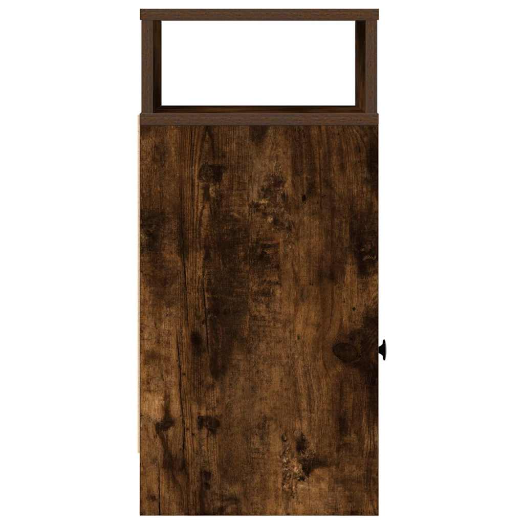 vidaXL Bedside Cabinet with Drawer Smoked Oak 25x31x66 cm