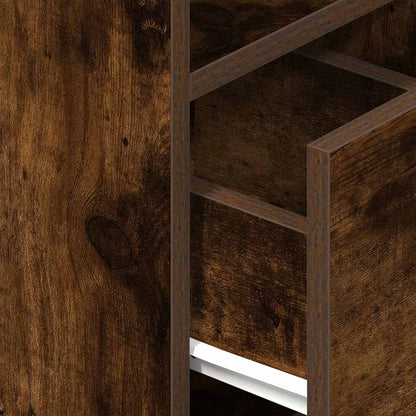 vidaXL Bedside Cabinet with Drawer Smoked Oak 25x31x66 cm