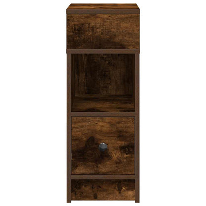 vidaXL Bedside Cabinets 2 pcs with Drawer Smoked Oak 25x31x66 cm