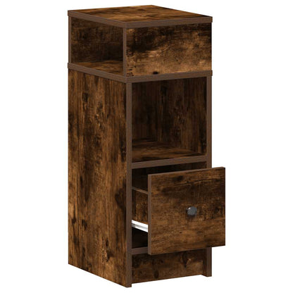 vidaXL Bedside Cabinets 2 pcs with Drawer Smoked Oak 25x31x66 cm