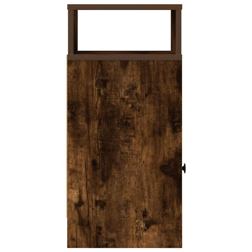 vidaXL Bedside Cabinets 2 pcs with Drawer Smoked Oak 25x31x66 cm