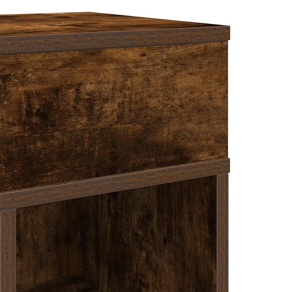 vidaXL Bedside Cabinets 2 pcs with Drawer Smoked Oak 25x31x66 cm