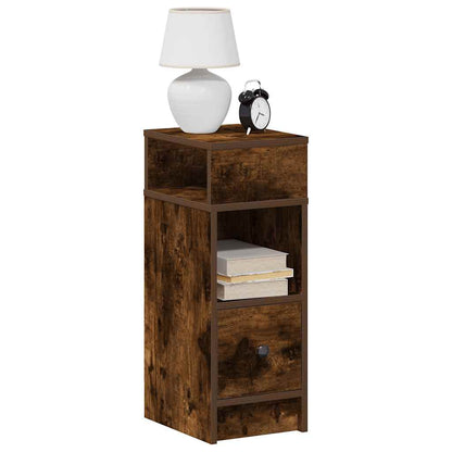 vidaXL Bedside Cabinets 2 pcs with Drawer Smoked Oak 25x31x66 cm