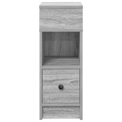 vidaXL Bedside Cabinets 2 pcs with Drawer Grey Sonoma 25x31x66 cm