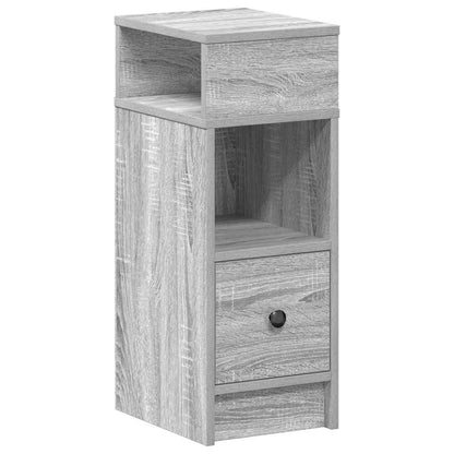 vidaXL Bedside Cabinets 2 pcs with Drawer Grey Sonoma 25x31x66 cm