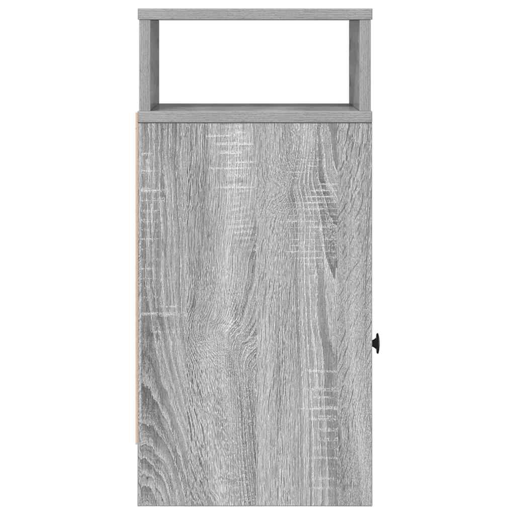 vidaXL Bedside Cabinets 2 pcs with Drawer Grey Sonoma 25x31x66 cm