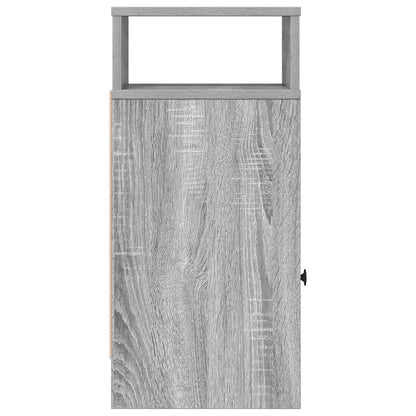 vidaXL Bedside Cabinets 2 pcs with Drawer Grey Sonoma 25x31x66 cm