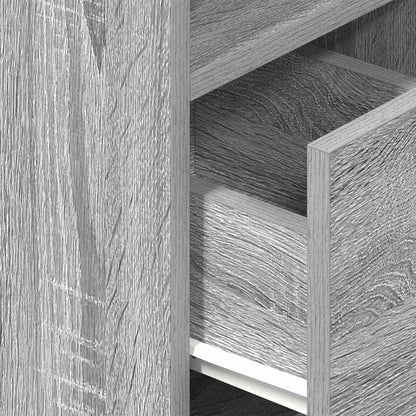 vidaXL Bedside Cabinets 2 pcs with Drawer Grey Sonoma 25x31x66 cm