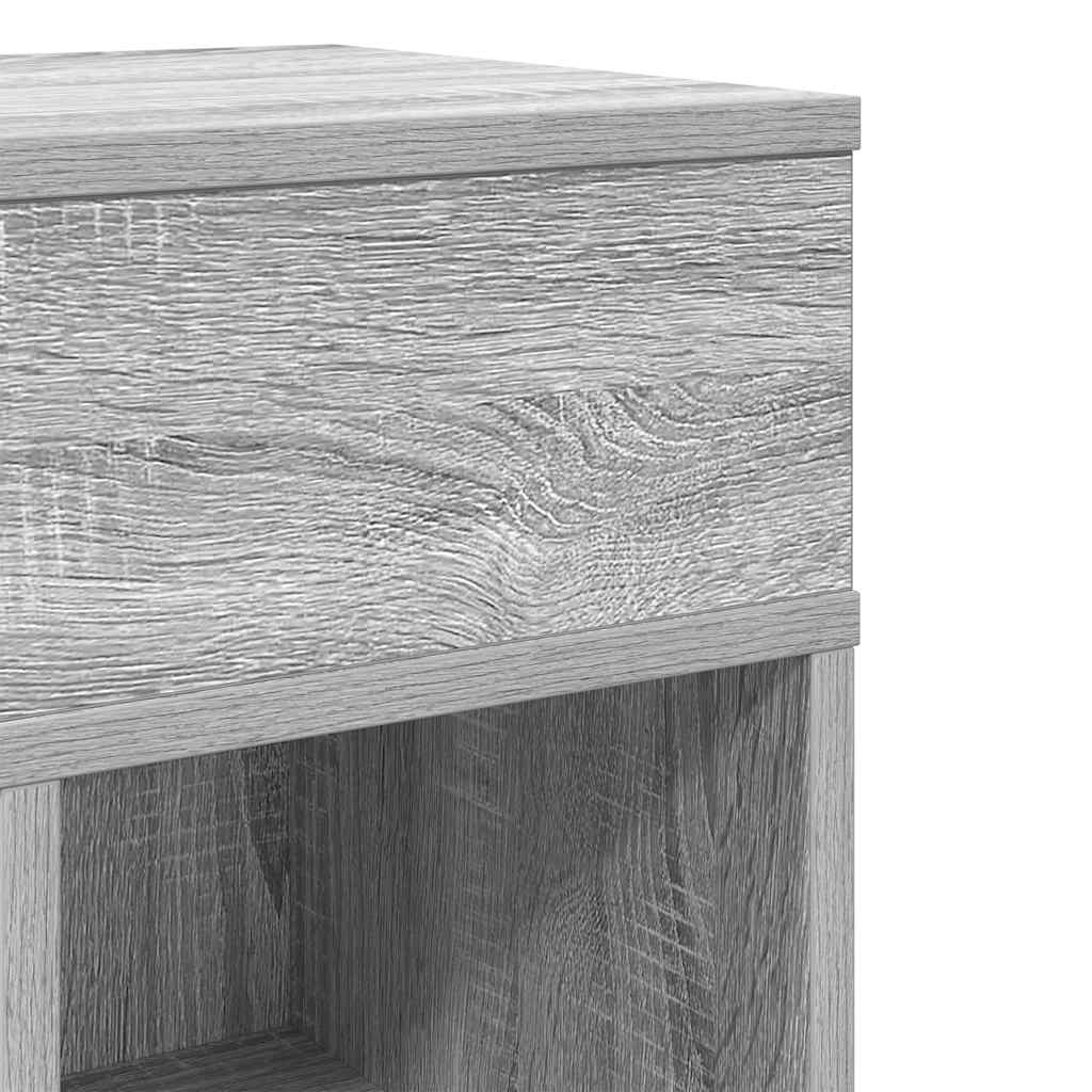 vidaXL Bedside Cabinets 2 pcs with Drawer Grey Sonoma 25x31x66 cm