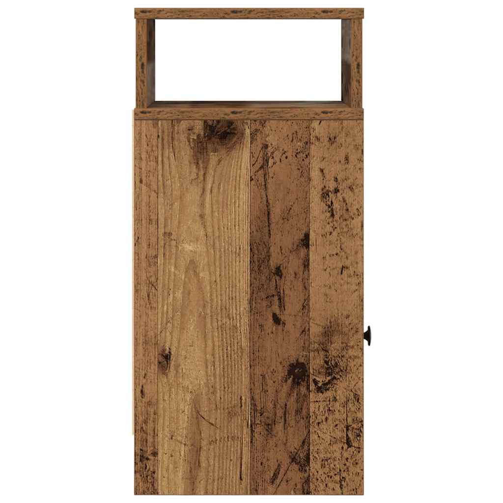 vidaXL Bedside Cabinet with Drawer Old Wood 25x31x66 cm
