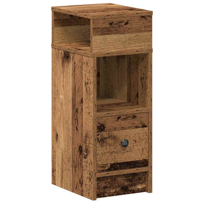 vidaXL Bedside Cabinets 2 pcs with Drawer Old Wood 25x31x66 cm