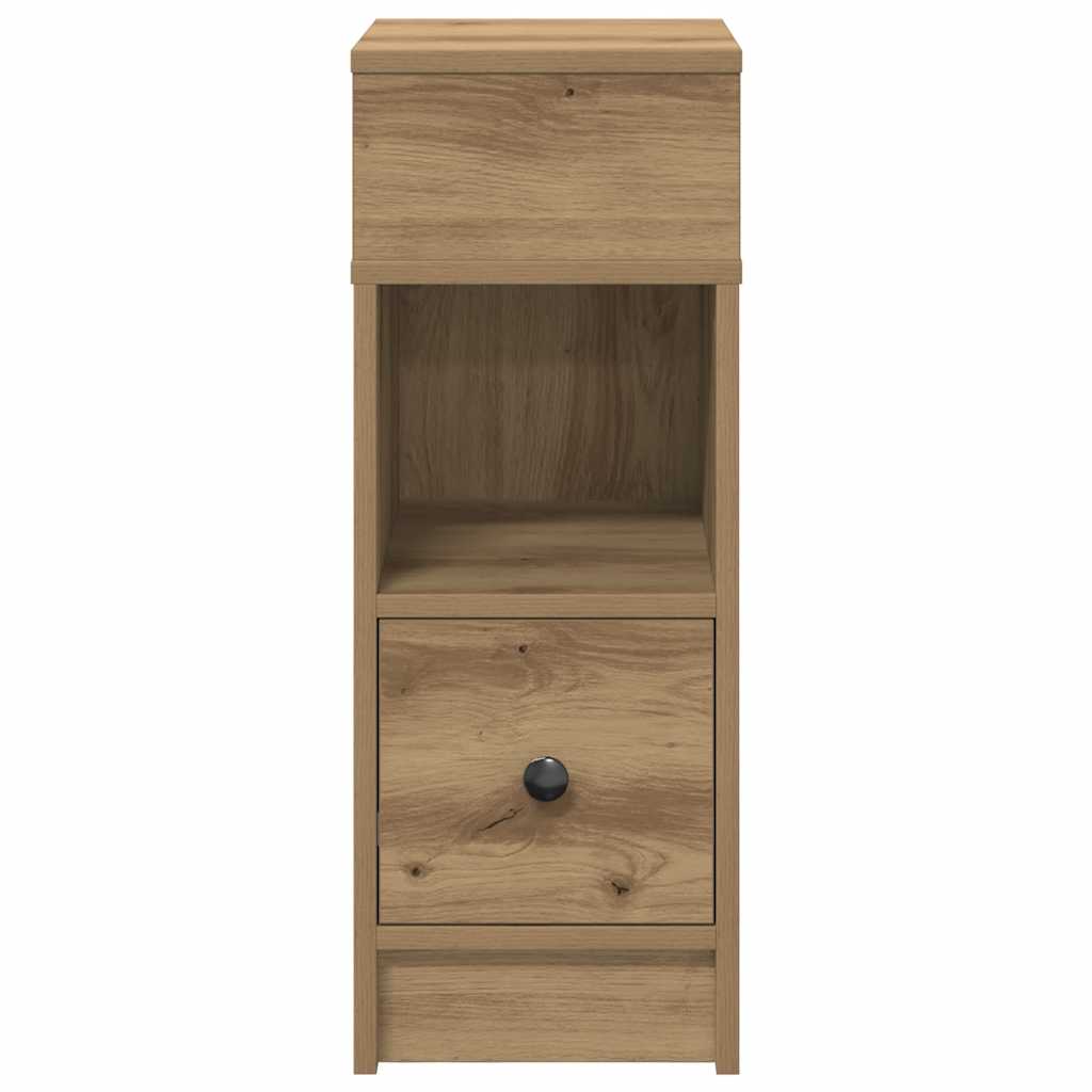 vidaXL Bedside Cabinets 2 pcs with Drawer Artisan Oak 25x31x66 cm