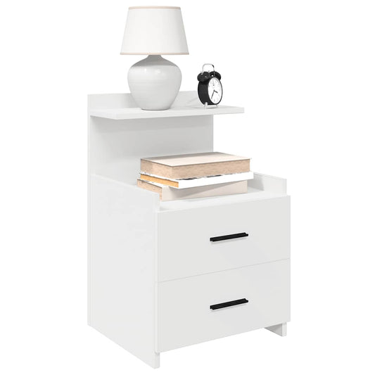 vidaXL Bedside Cabinet with 2 Drawers White 40x36.5x62 cm