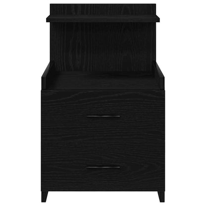 vidaXL Bedside Cabinet with 2 Drawers Black 40x36.5x62 cm