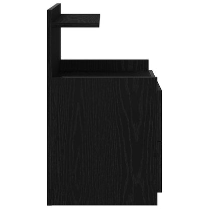 vidaXL Bedside Cabinet with 2 Drawers Black 40x36.5x62 cm