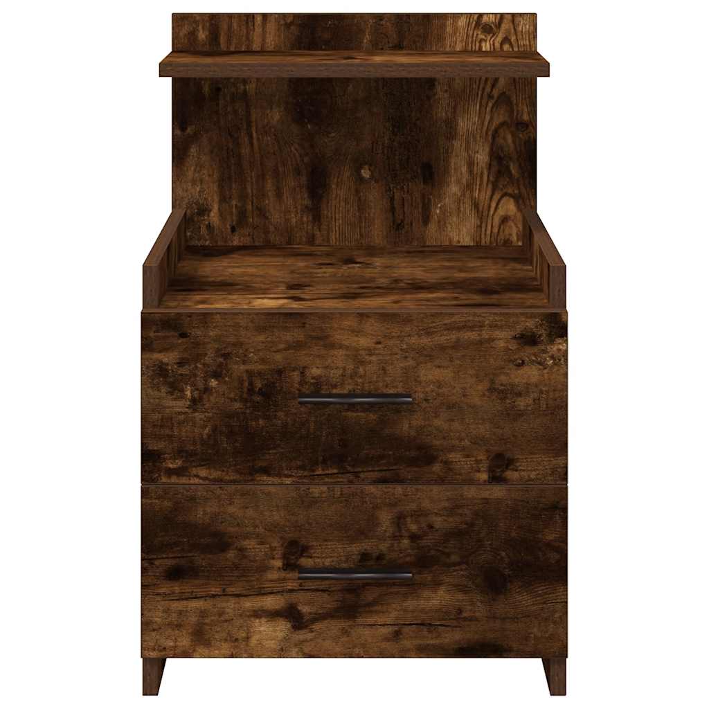 vidaXL Bedside Cabinets 2 pcs with 2 Drawers Smoked Oak 40x36.5x62 cm