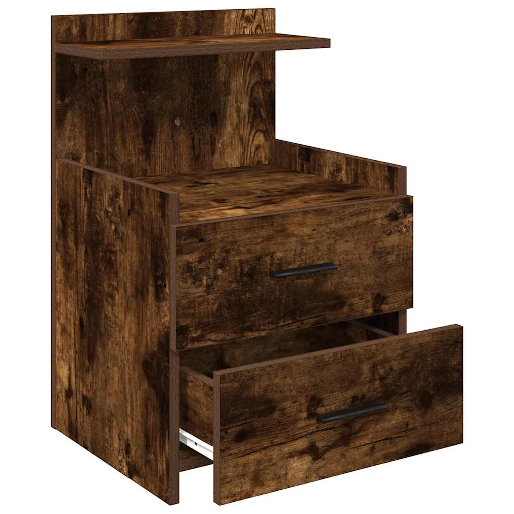 vidaXL Bedside Cabinets 2 pcs with 2 Drawers Smoked Oak 40x36.5x62 cm