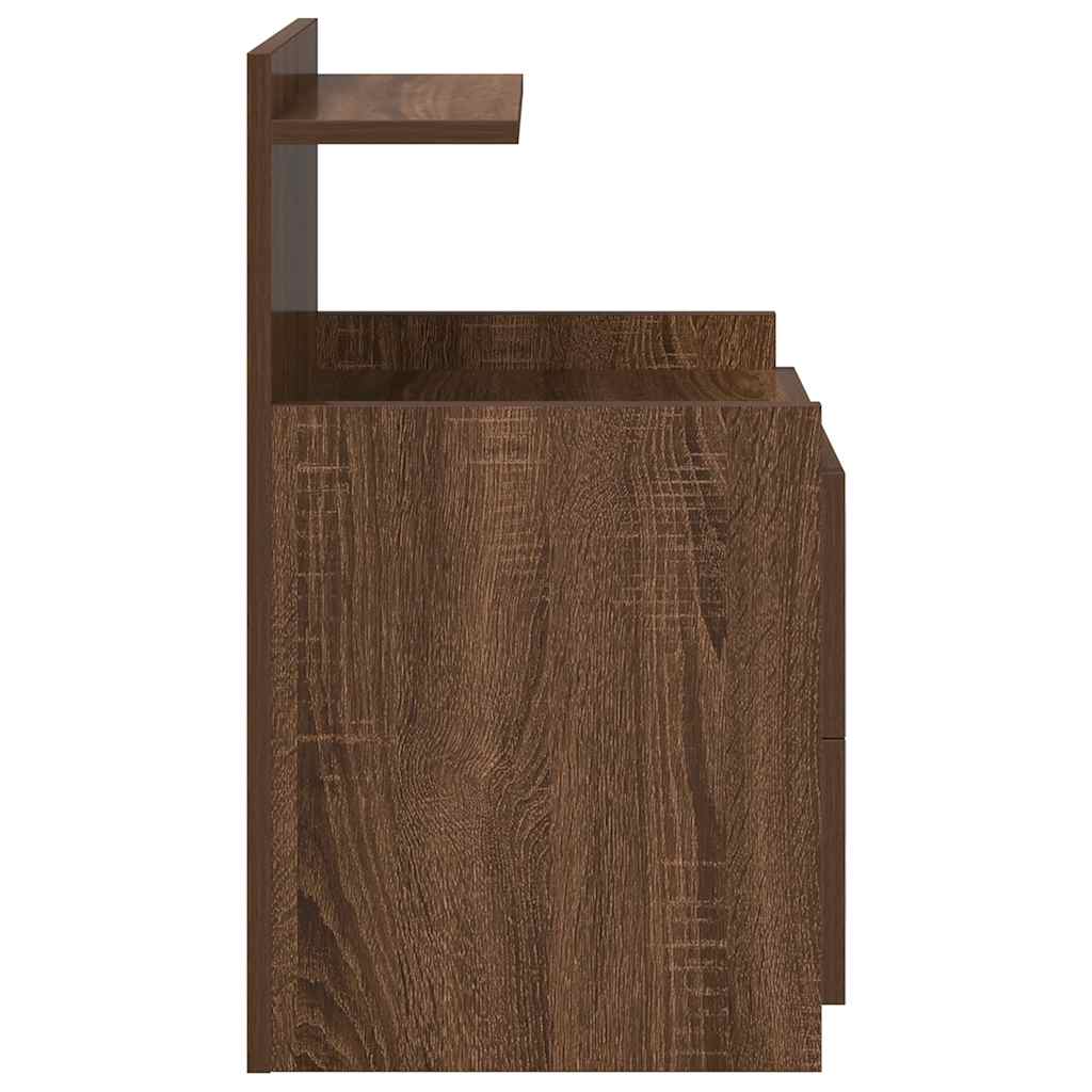 vidaXL Bedside Cabinets 2 pcs with 2 Drawers Brown Oak 40x36.5x62 cm