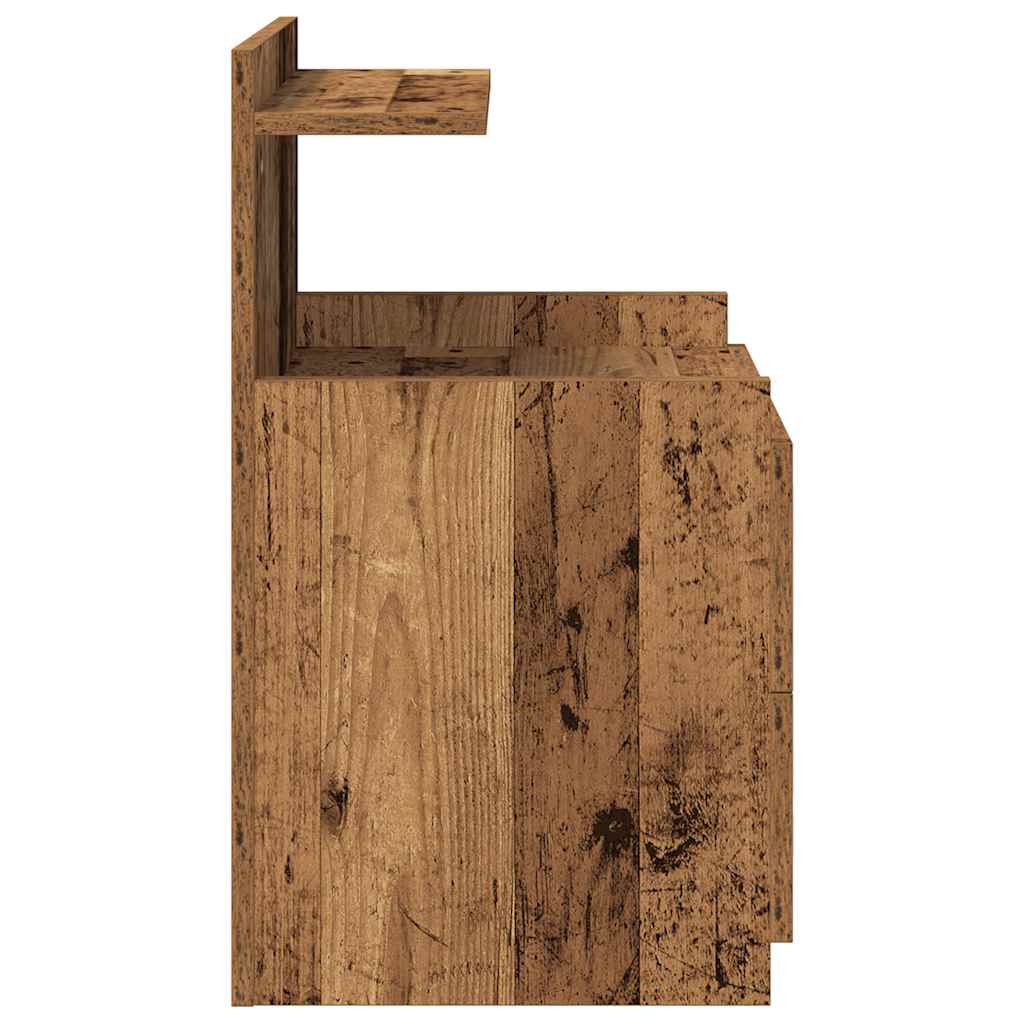 vidaXL Bedside Cabinets 2 pcs with 2 Drawers Old Wood 40x36.5x62 cm