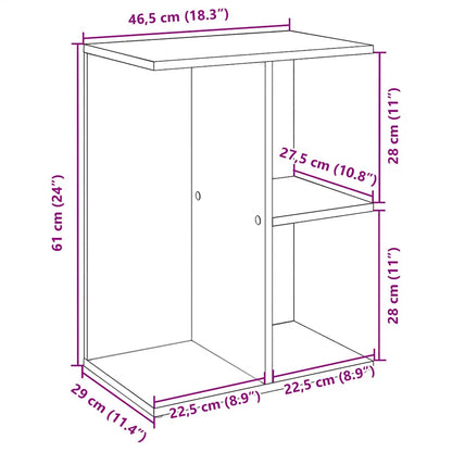 vidaXL Bedside Table White 46.5x29x61 cm Engineered Wood