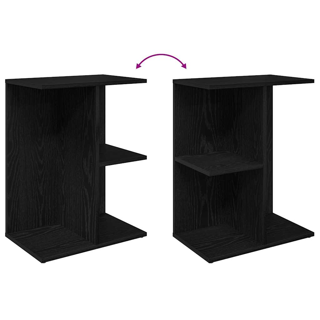vidaXL Bedside Table Black Oak 46.5x29x61 cm Engineered Wood