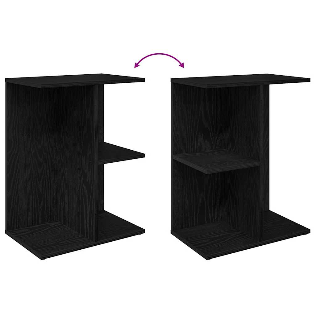 vidaXL Bedside Tables 2 pcs Black Oak 46.5x29x61 cm Engineered Wood