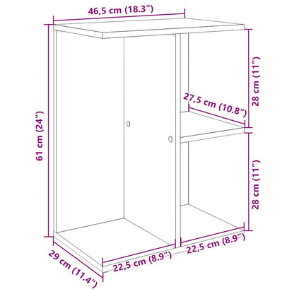 vidaXL Bedside Table Smoked Oak 46.5x29x61 cm Engineered Wood