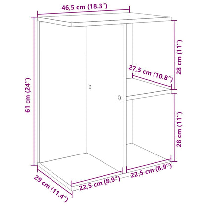 vidaXL Bedside Table Grey Sonoma 46.5x29x61 cm Engineered Wood
