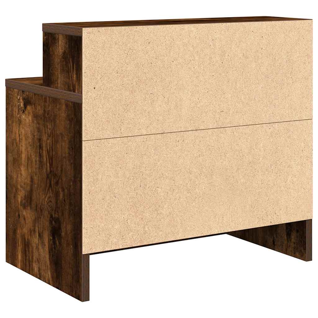 vidaXL Bedside Cabinets with Drawer 2 pcs Smoked Oak 51x31x47 cm