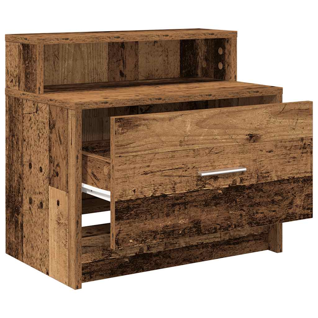 vidaXL Bedside Cabinets with Drawer 2 pcs Old Wood 51x31x47 cm