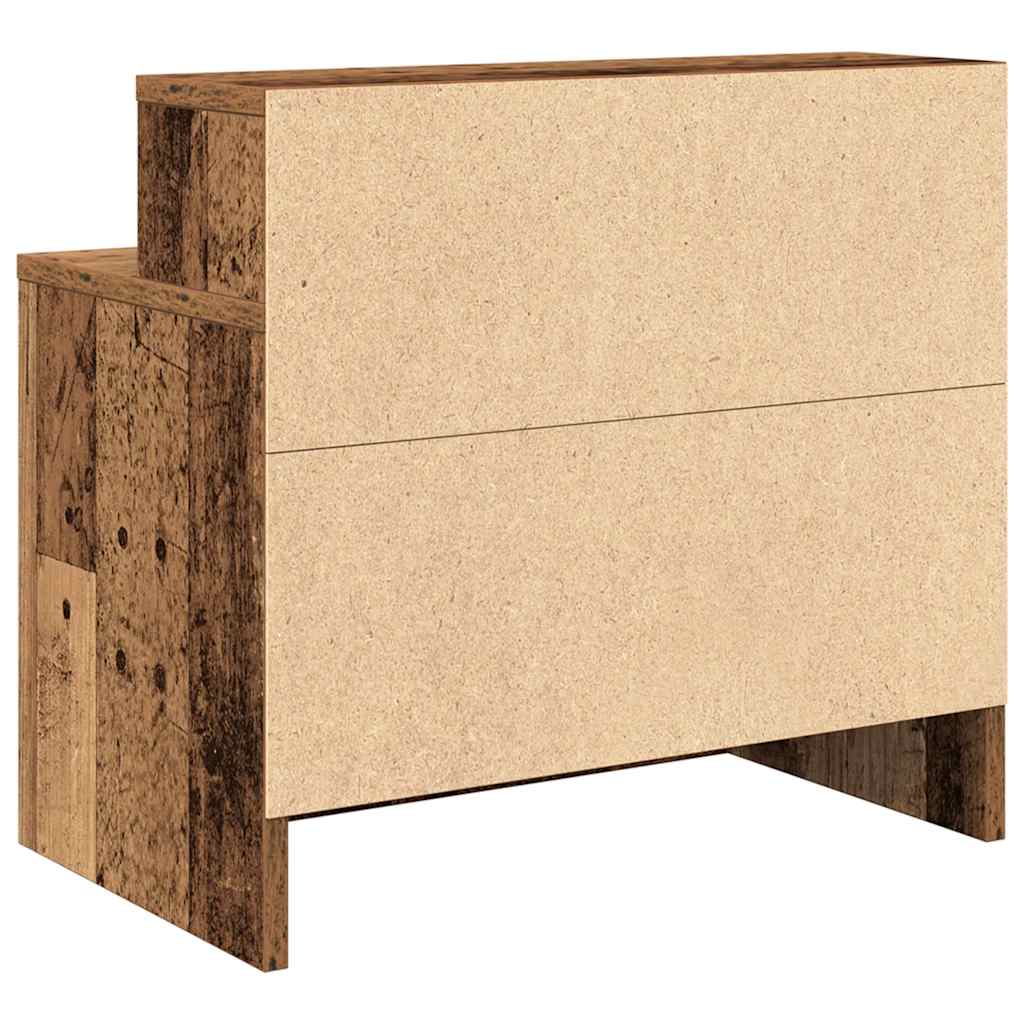 vidaXL Bedside Cabinets with Drawer 2 pcs Old Wood 51x31x47 cm