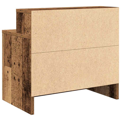 vidaXL Bedside Cabinets with Drawer 2 pcs Old Wood 51x31x47 cm