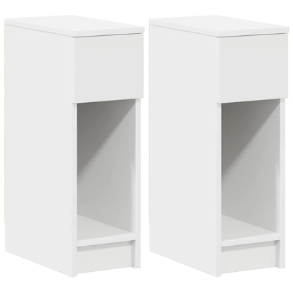 vidaXL Bedside Cabinets with Drawer 2 pcs White 20x36x60 cm