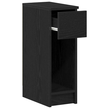 vidaXL Bedside Cabinet with Drawer Black Oak 20x36x60 cm