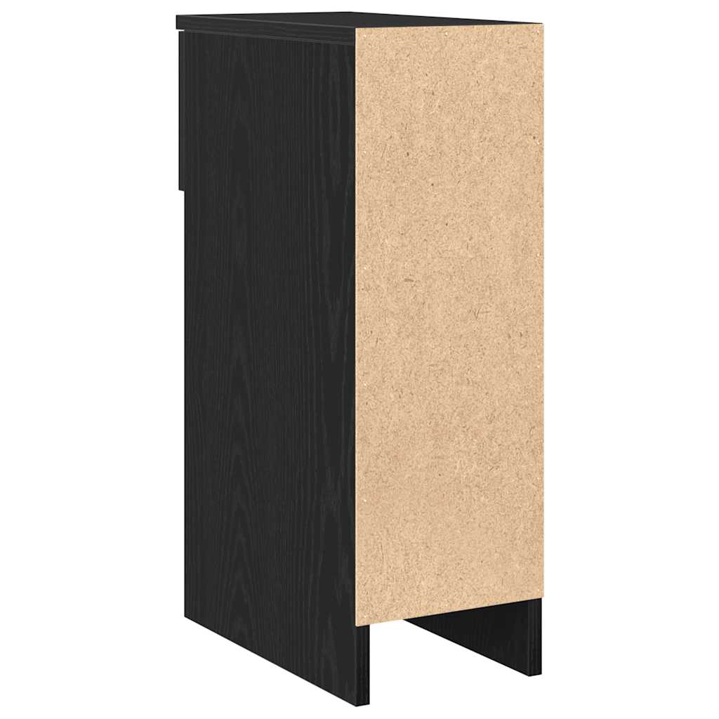 vidaXL Bedside Cabinet with Drawer Black Oak 20x36x60 cm