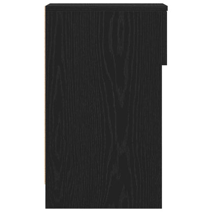 vidaXL Bedside Cabinets with Drawer 2 pcs Black Oak 20x36x60 cm