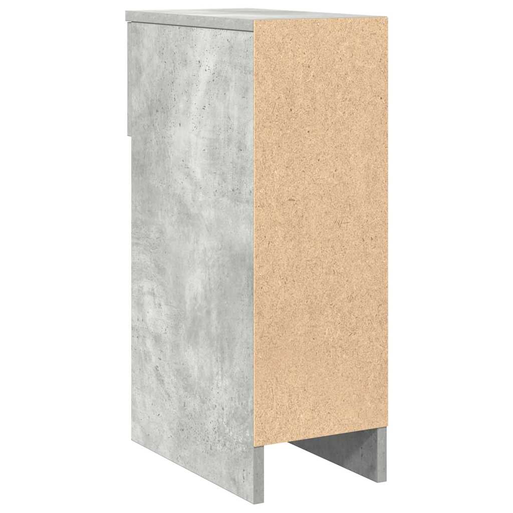 vidaXL Bedside Cabinet with Drawer Concrete Grey 20x36x60 cm