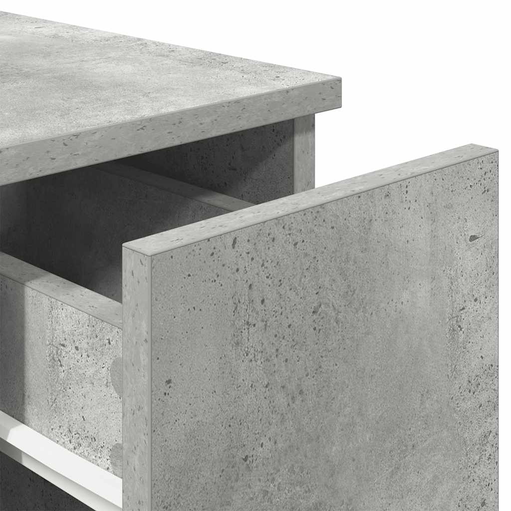 vidaXL Bedside Cabinet with Drawer Concrete Grey 20x36x60 cm