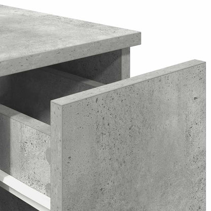 vidaXL Bedside Cabinet with Drawer Concrete Grey 20x36x60 cm